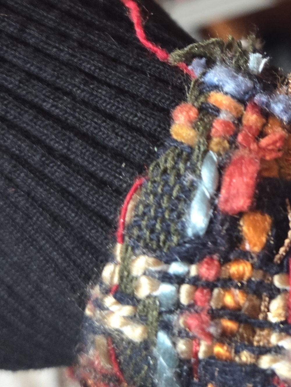 Zara Multicolor Fringe Sweater Oversized Woven Crochet Tweed Multicolor Large - Picture 8 of 10